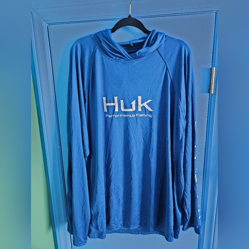 Huk Blue Performance Fishing Hoodie